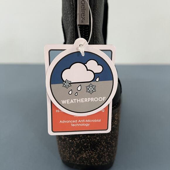 NWT Aetrex Kara Black Ankle Wedge Suede Weatherproof Boots - Picture 9 of 10